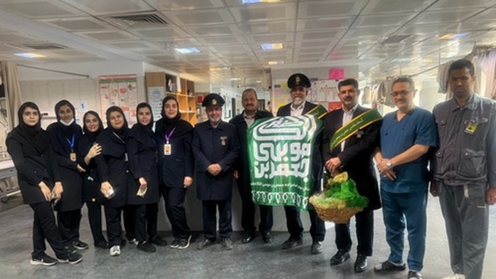 حضور خادمین امام زاده  در بیمارستان 